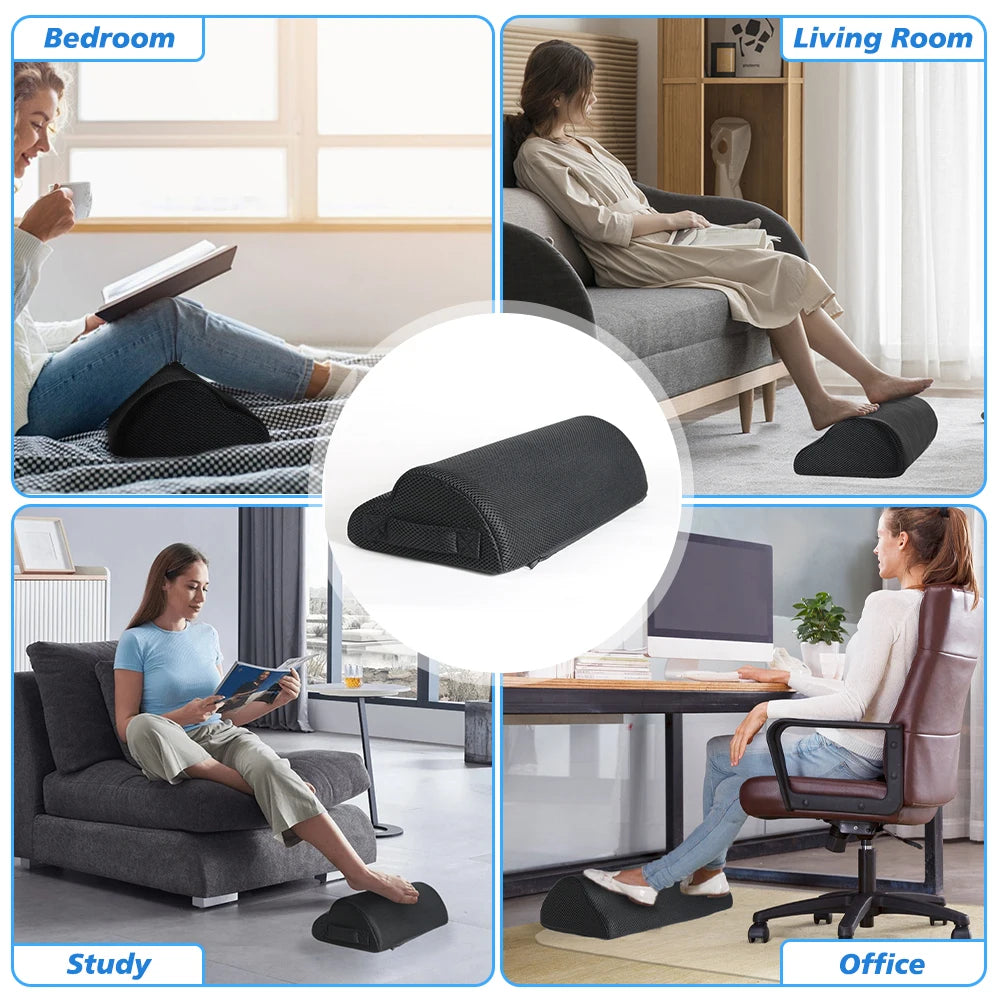 Memory Foam Office Foot Stool & Under Desk Footrest Leg Elevation Pillow for Gaming & Home Office