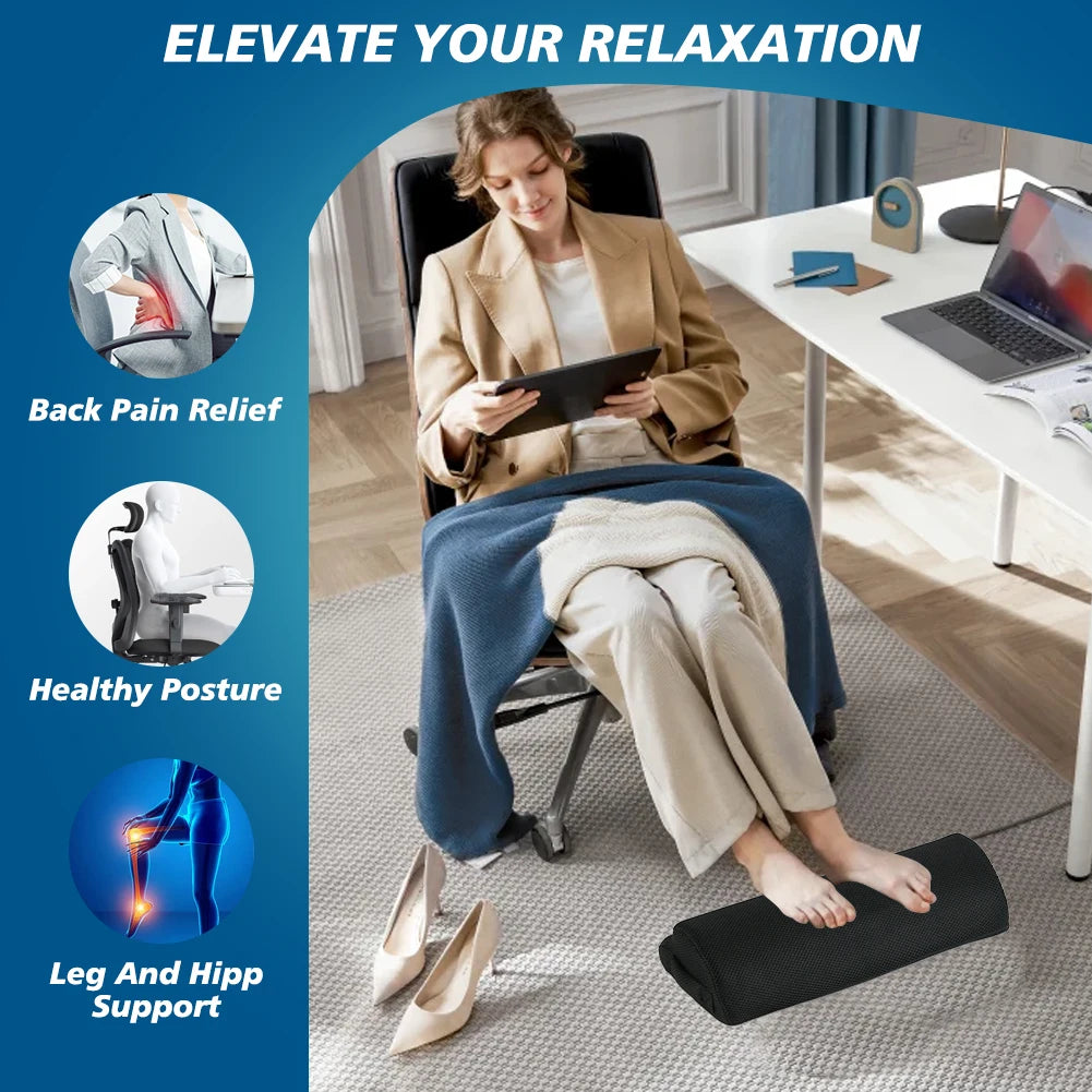 Memory Foaoam Office Foot Stool & Under Desk Footrest Leg Elevation Pillow for Gaming & Home Office
